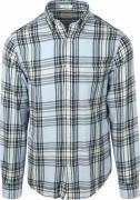 Gant Overhemd Flanel Ruit Blauw
