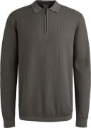 Cast Iron Longsleeve Half-Zip Polo Structure Antraciet
