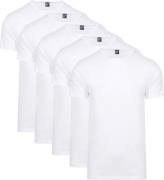 Alan Red Giftbox Derby O-Hals T-shirts Wit (5Pack)