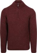 Suitable Half Zip Trui Donnegal Tweed Eco Wool Bordeaux