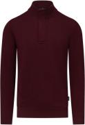 State Of Art Half Zip Trui Wool Blend Burgundy