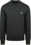 Fred Perry Sweater Logo Donkergroen