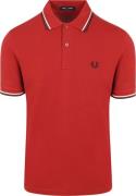 Fred Perry Polo Twin Tipped M3600 Rood 74A