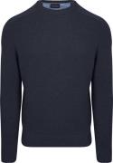 Suitable Lamswol Trui Ronde Hals Navy