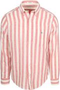Gant Cotton Linen Overhemd Streep Roze