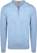 Suitable Crew Zip Merino Lichtblauw