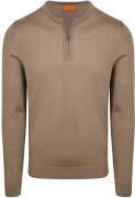 Suitable Crew Zip Merino Taupe