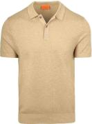 Suitable Knitted Polo Cotton Linen Beige