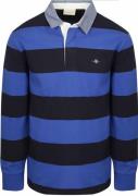 Gant Heavy Rugger Shield Polo Streep Navy Royal Blue