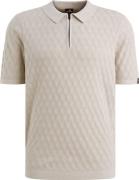 Vanguard Knitted Poloshirt Half-Zip Ecru