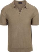 Suitable Knitted Polo Riva Harring Taupe