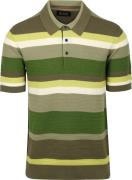 Scotch And Soda Knitted Polo Structure Stripe Groen