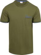 Sun68 Piqué T-Shirt Fluo Stripe Army