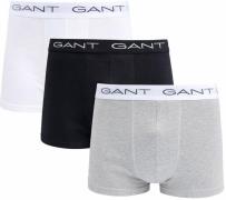 Gant Boxershorts Trunk 3-Pack Zwart Grijs Wit