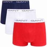 Gant Boxershorts Trunk 3-Pack Navy Wit Rood