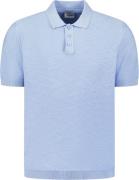 No Excess Knitted Slub Poloshirt Lichtblauw