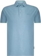 State of Art Poloshirt Piqué Melange Lichtblauw