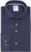 R2 Overhemd Linnen Blend Navy