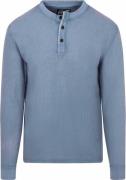 Superdry Trui Henley Textured Blauw