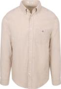 Gant Overhemd Cotton Linen Beige