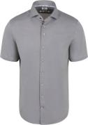 R2 Short Sleeve Overhemd Technical Knitted Dobby Groen