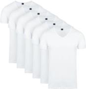 Suitable Vita T-Shirt V-Hals Wit 6-Pack