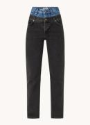 Sandro High waist straight leg jeans met gekleurde wassing