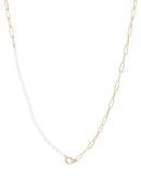 Ania Haie Pearl Chunky Link Chain ketting verguld