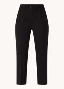 Sisley High waist slim fit cropped pantalon met plooidetail