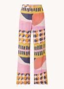 ba&sh Mallory mid waist straight fit pantalon met grafische print