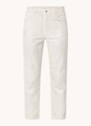 ba&sh Cevan mid waist tapered fit cropped jeans met metallic finish