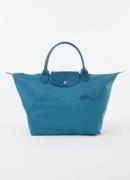 Longchamp Le Pliage Green handtas M met leren details