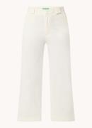 Benetton High waist straight fit cropped pantalon met steekzakken