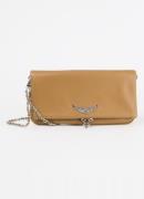 Zadig&Voltaire Rock Grained clutch van leer met afneembare schouderrie...