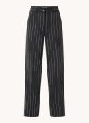 Co'Couture Pricilla mid waist wide fit pantalon met streepprint