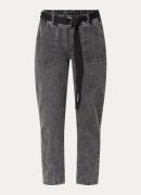 10DAYS High waist tapered fit jeans met ceintuur