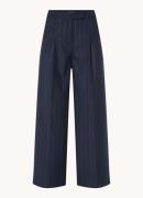 River Woods High waist wide fit pantalon met krijtstreep