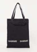 SAMSØE SAMSØE Salucca shopper van canvas met logo