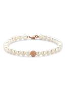 Diamond Point Roségouden armband witte zoetwaterparel Rivièra