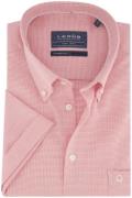 Ledub overhemd korte mouw  roze geprint katoen normale fit