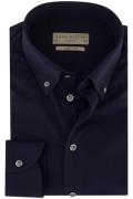 Donkerblauw business overhemd John Miller Slim Fit katoen