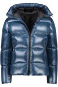 Reset openstaande kraag  winterjas blauw normale fit effen rits