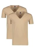 Alan Red t-shirt effen katoen beige