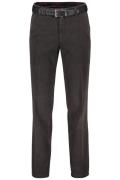 M.E.N.S. flatfront broek bruin katoen-stretch