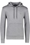 Hugo Boss sweater met buidelzak  grijs effen katoen hoodie