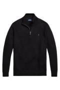 Polo Ralph Lauren trui Big & Tall zwart effen wol opstaande kraag