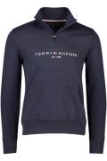 Tommy Hilfiger vest donkerblauw effen katoen opstaande kraag