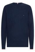 Navy Tommy Hilfiger trui effen ronde hals