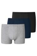 Schiesser 95/5 boxershorts 3-pack grijs navy zwart