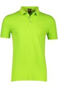 Hugo Boss polo groen effen katoen slim fit met logo